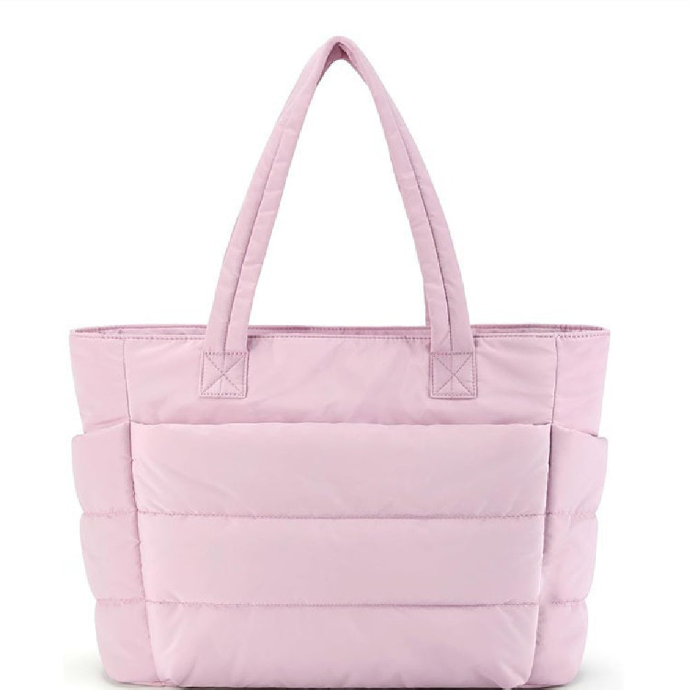 Elegant black travel tote with zip and interior pockets