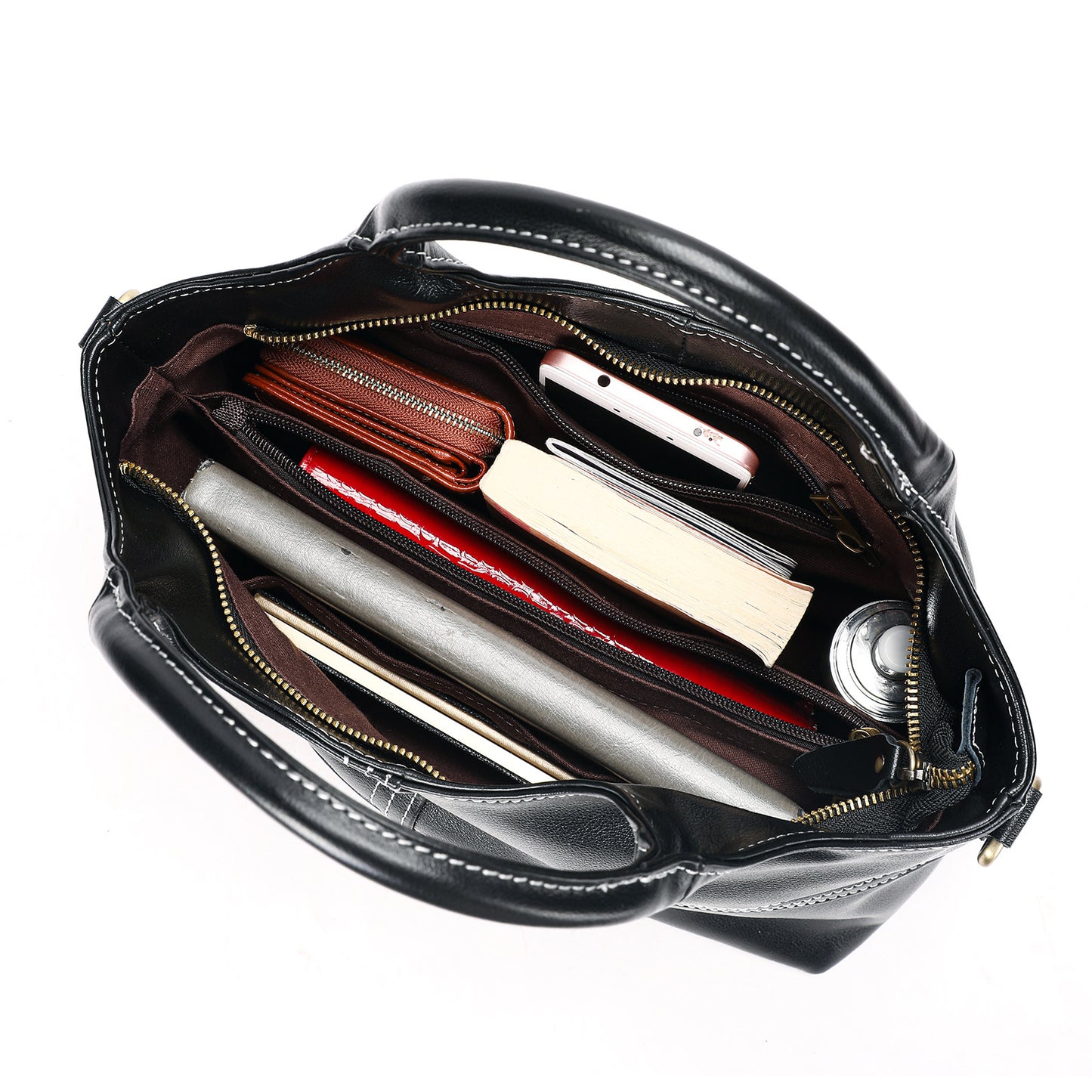 Wine red genuine leather crossbody handbag for women