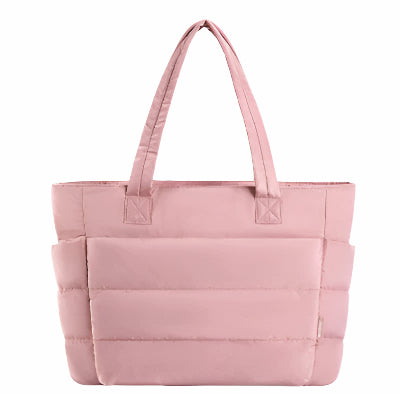 Feminine double-handle travel handbag for women