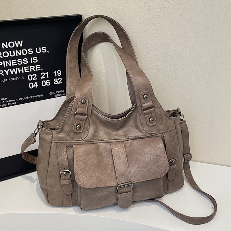 Structured PU leather tote for everyday use