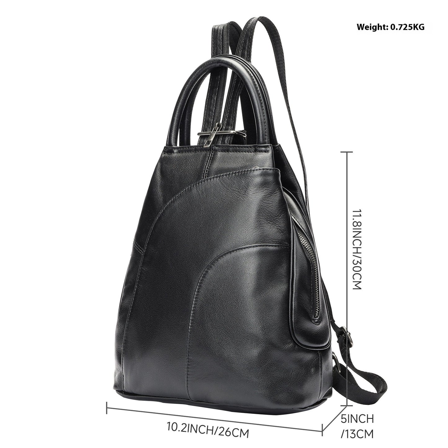 Inside view showing zipper and phone compartments