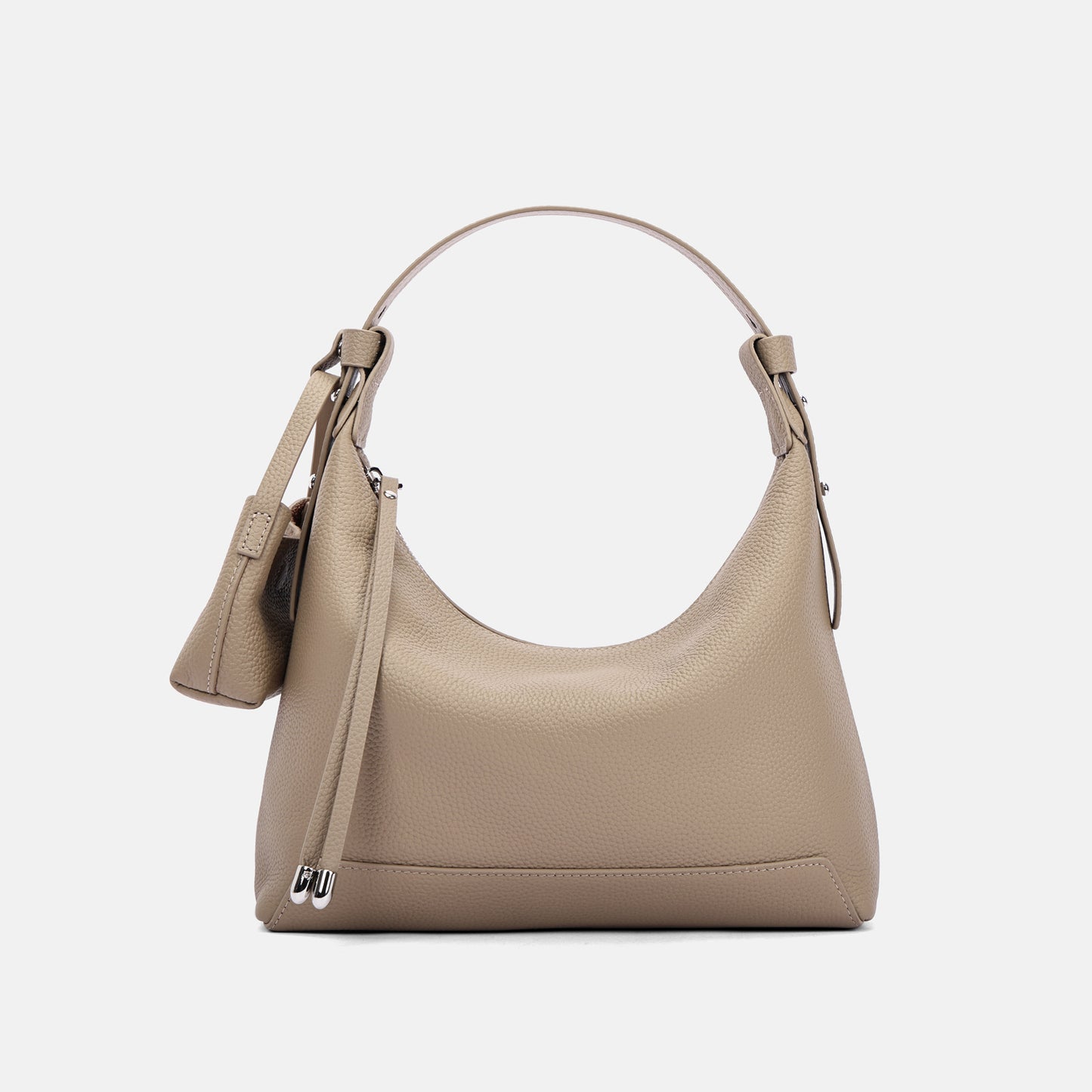 Hemp rope gray minimalist cowhide leather shoulder bag