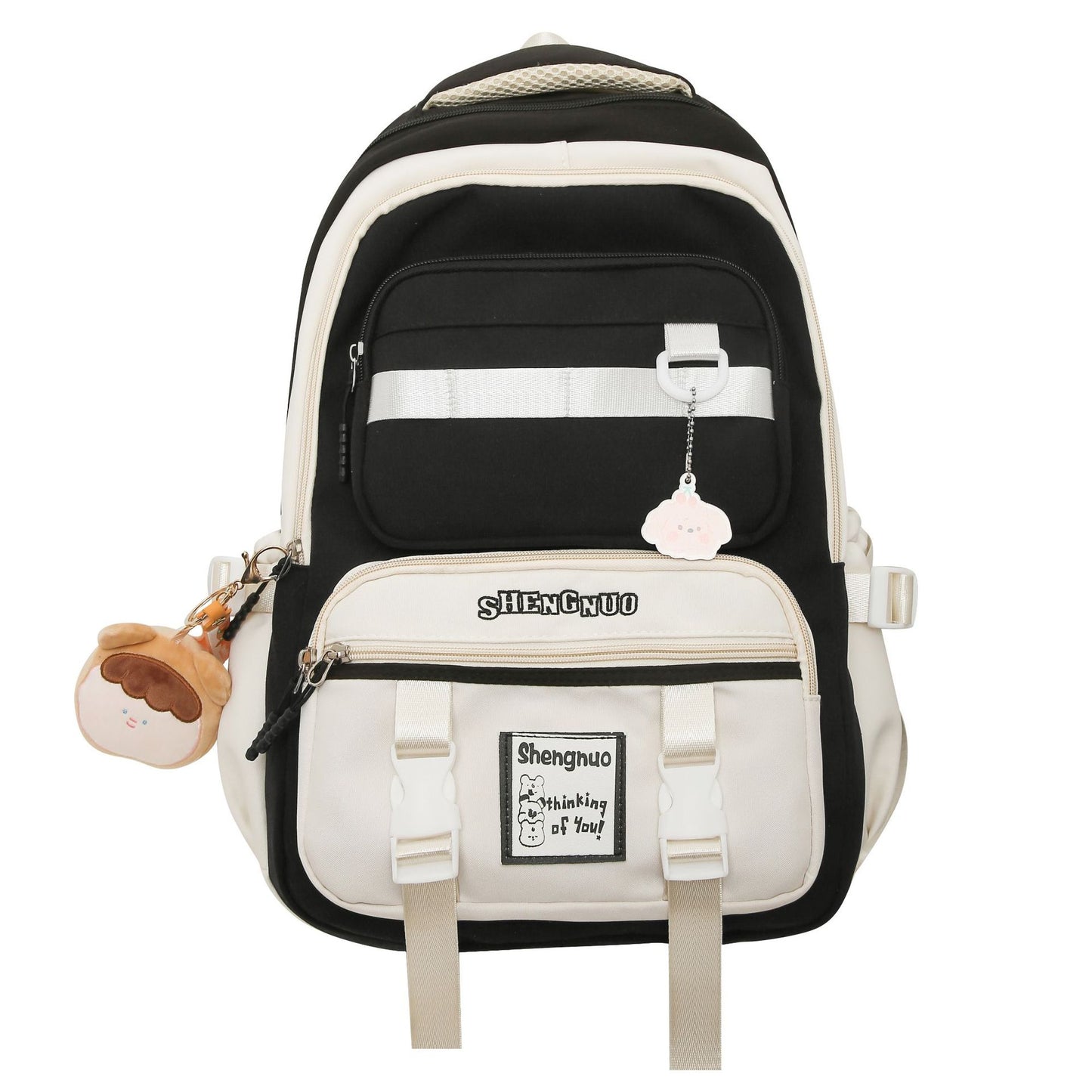 Purple large capacity school backpack for girls