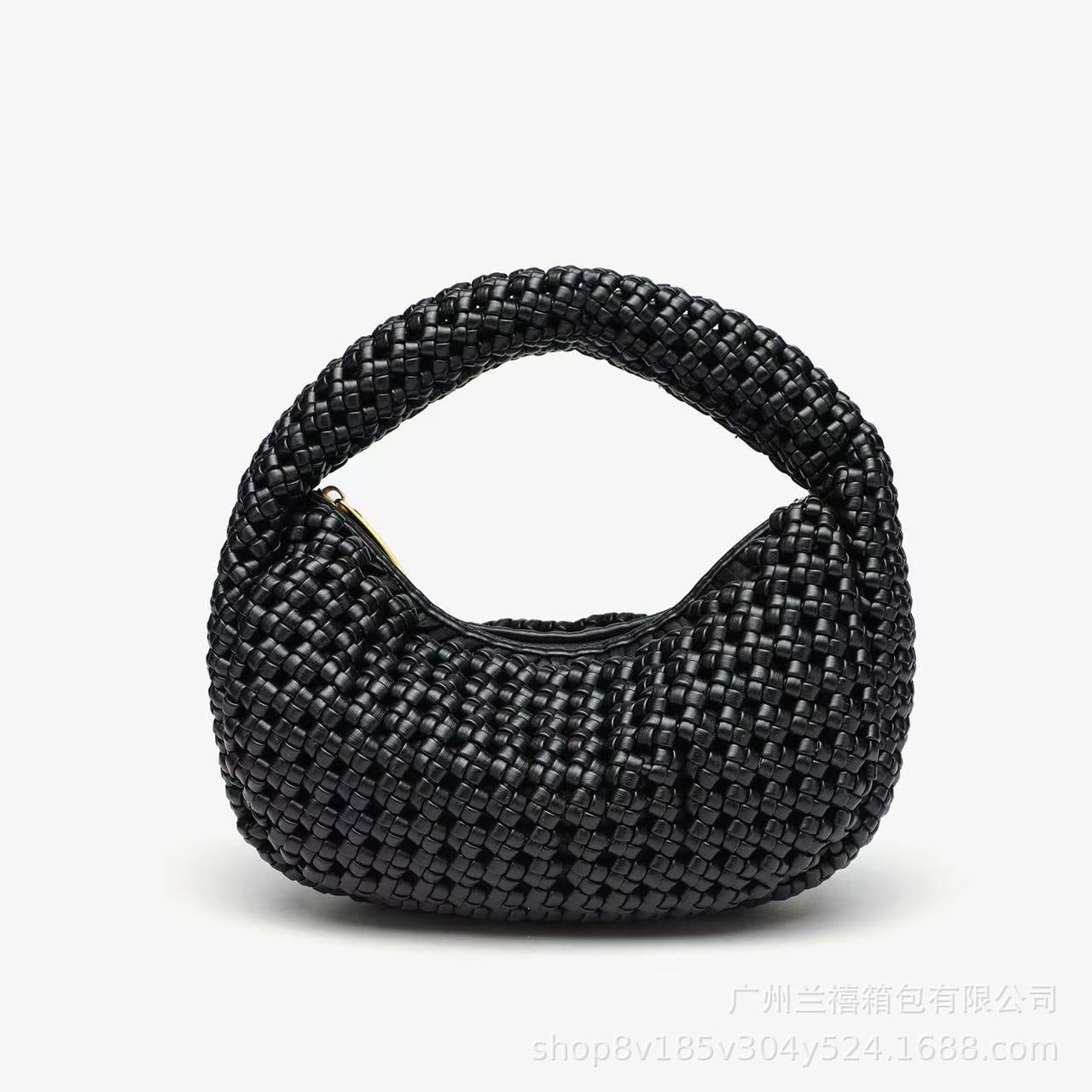 Soft purple woven street-style crescent handbag