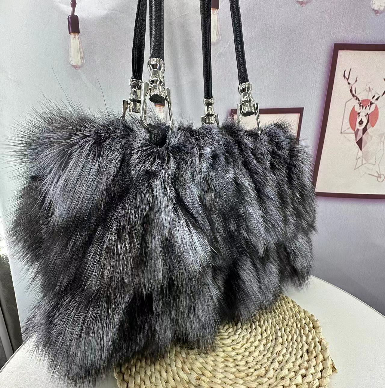 Real fur fashion bag ideal for winter styling