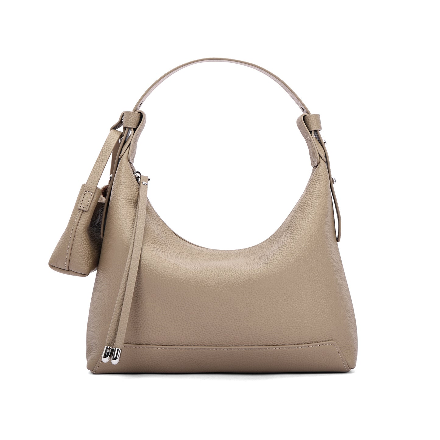 Soft urban leather shoulder bag on desk display