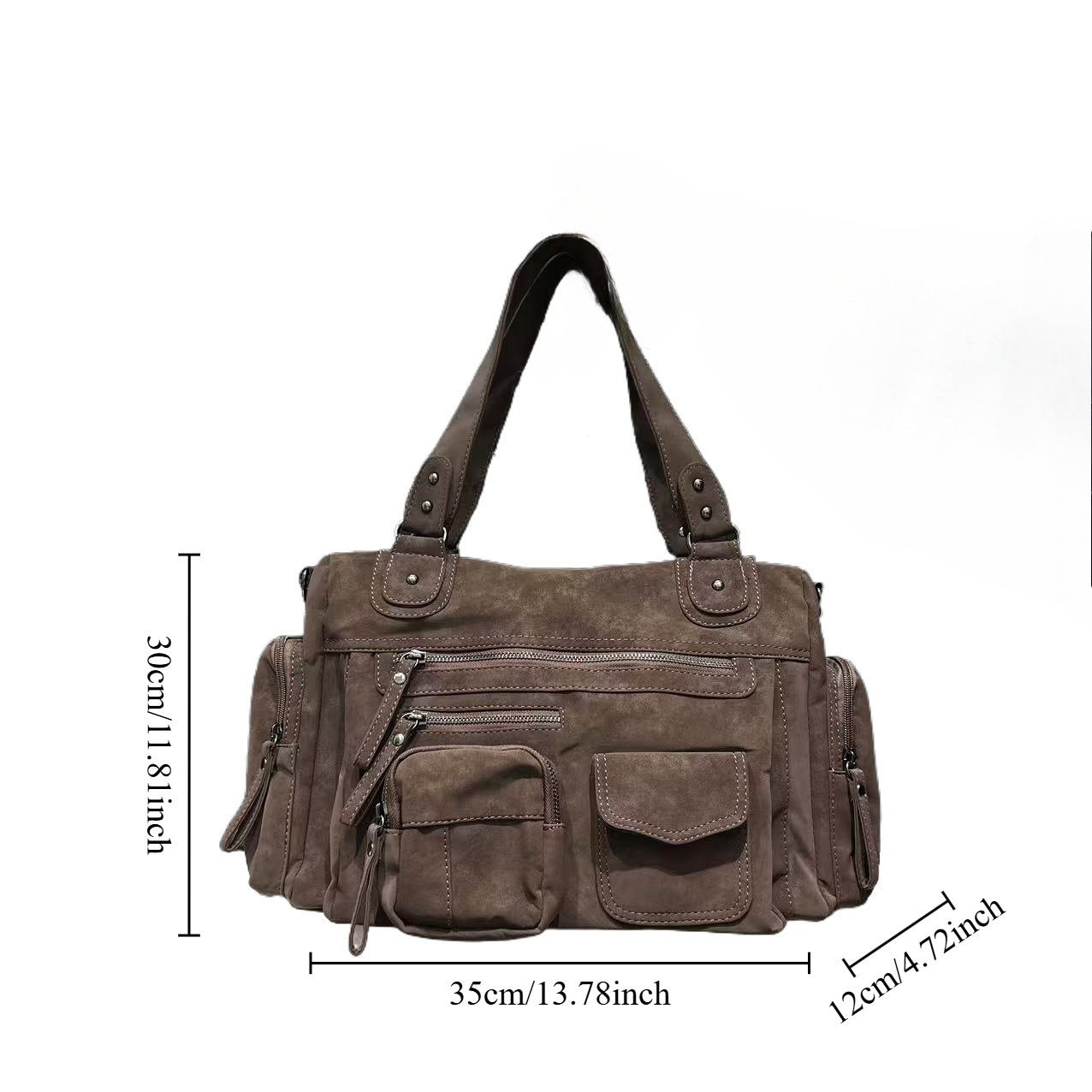 Travel-ready PU leather suede tote for everyday use