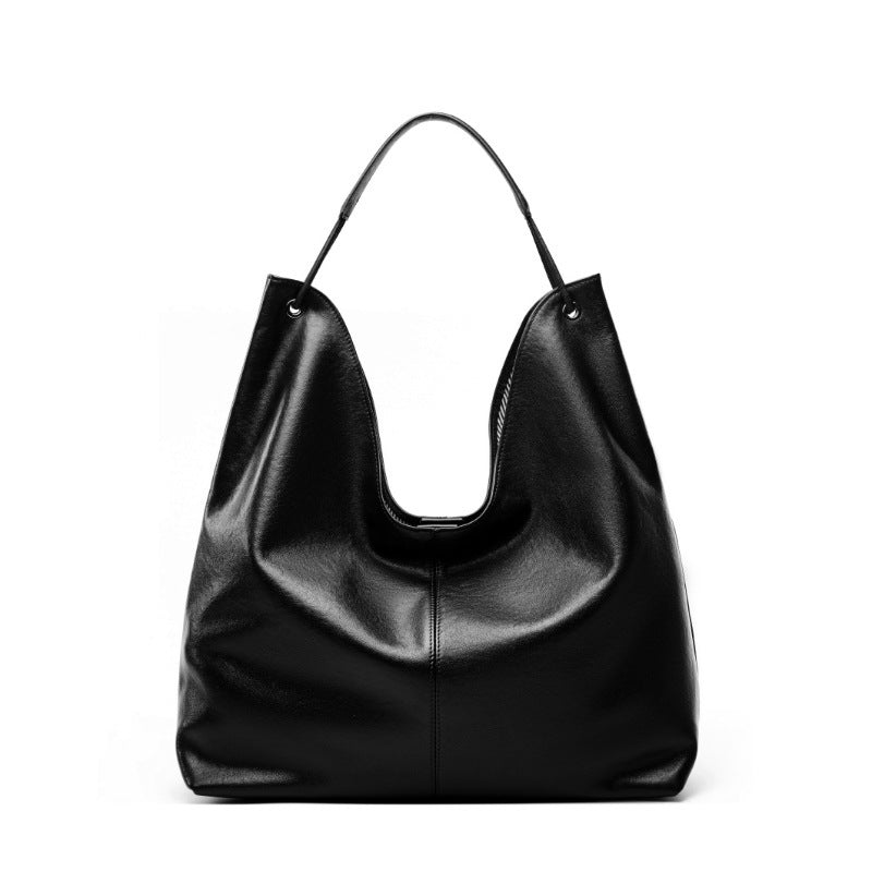 Soft cowhide leather tote bag ideal for work