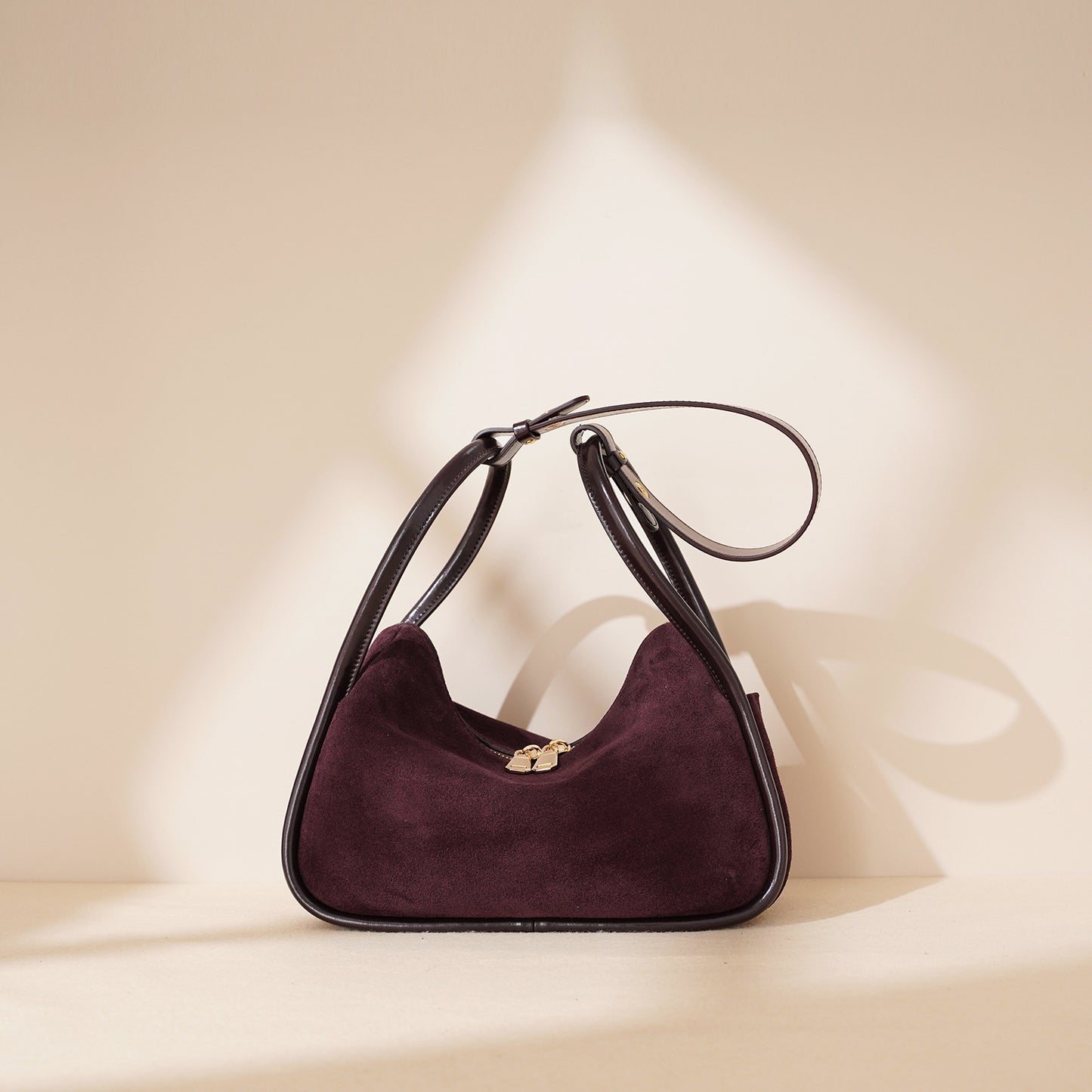 LuxeBlackBag frosted leather underarm pillow bag