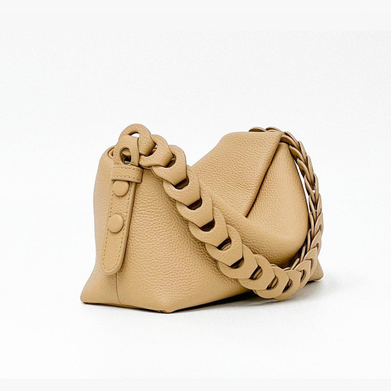 LuxeBlackBag retro underarm cowhide leather bag