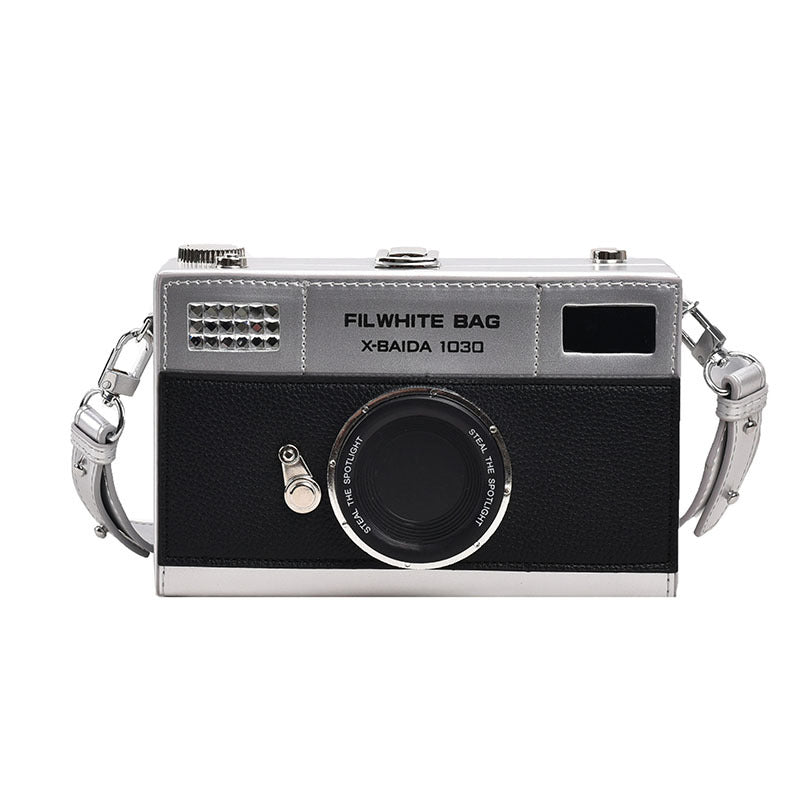 Mini light brown PU leather chain strap camera bag