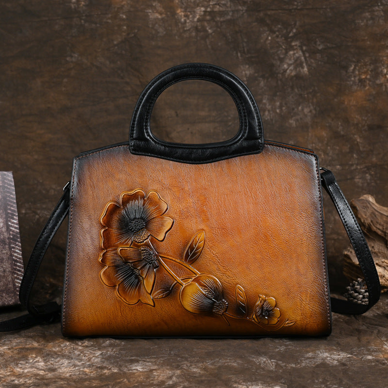 Retro brown color tote for women