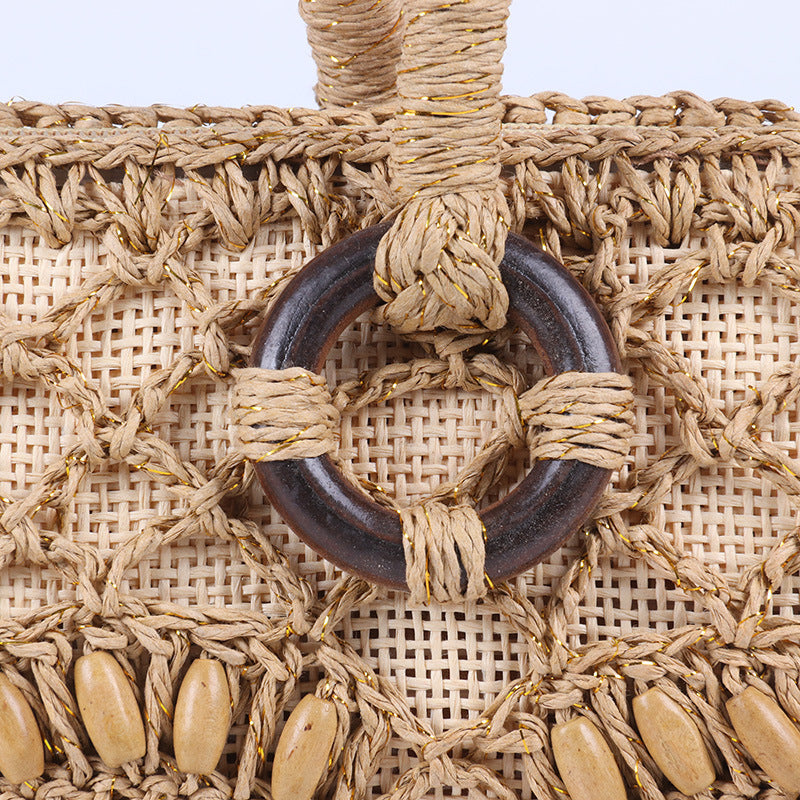 National Style Handwoven Straw Bag for Women