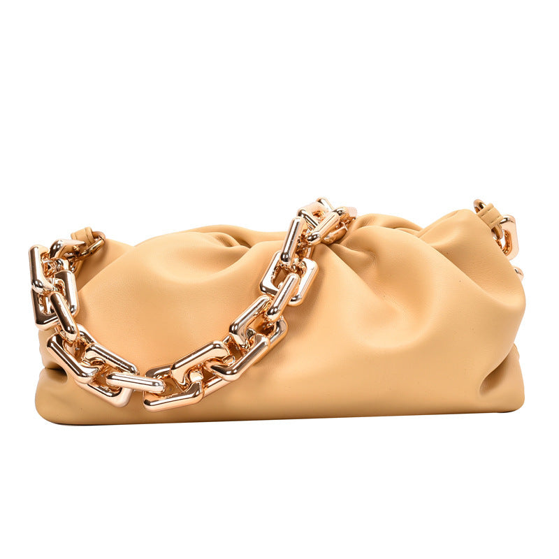 Orange Chain Crossbody Bag β PU Leather Wild Ins Cloud Style