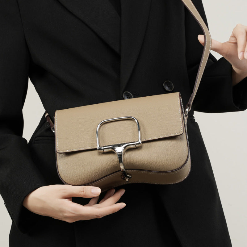 Women's palm print leather shoulder messenger bag
