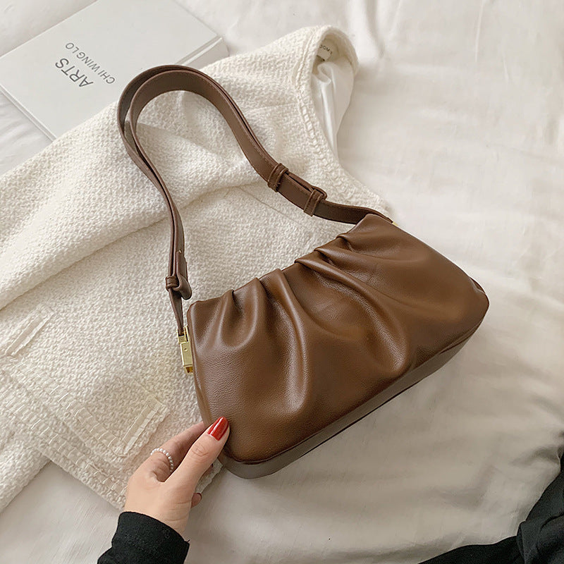 Pleated Cloud Bag with Spacious Interior – Shoulder and Underarm Wear