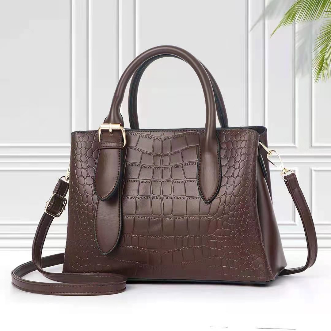 PU leather crossbody commuter tote available in six colors