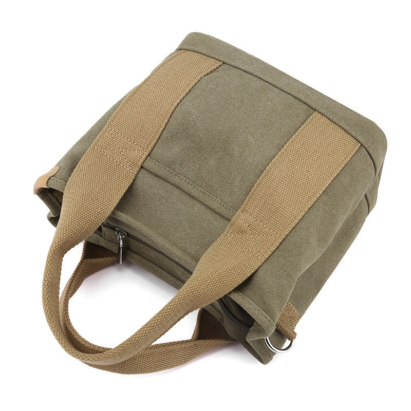 Soft khaki canvas tote bag for daily use