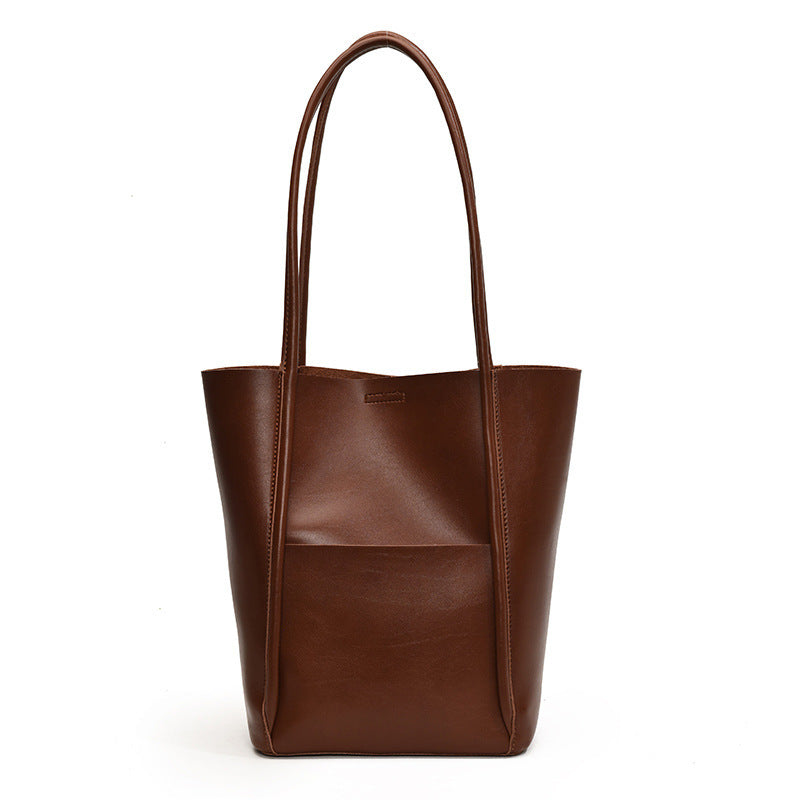 Chic black PU leather handbag