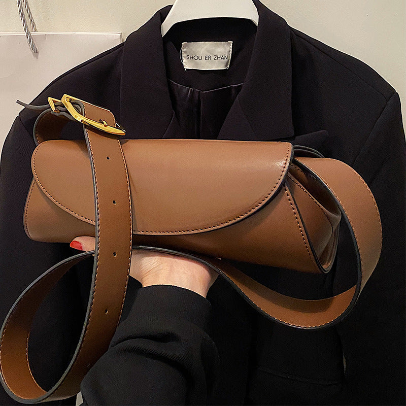 Street trend cylinder shape PU handbag