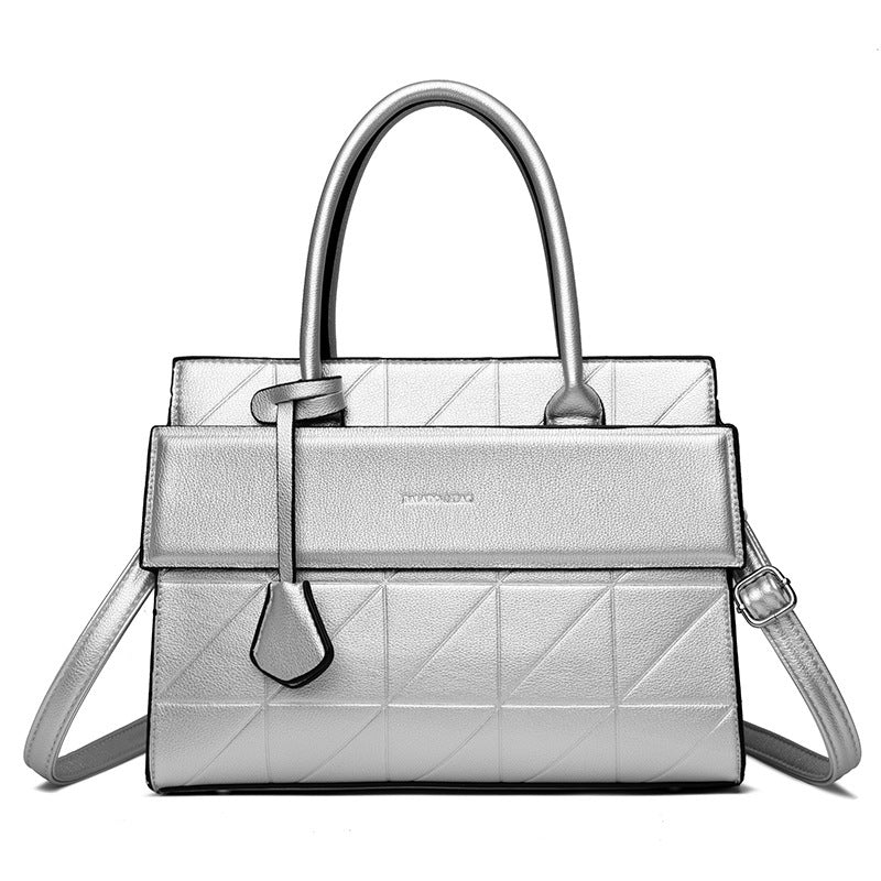 Black PU leather fashion tote bag