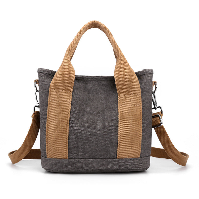 Vertical square canvas commute bag