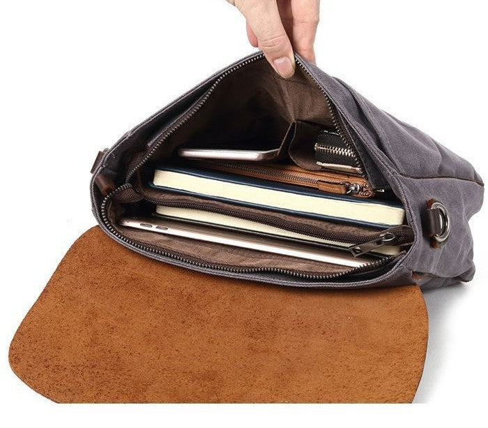 Dark gray waterproof crossbody bag for men & women