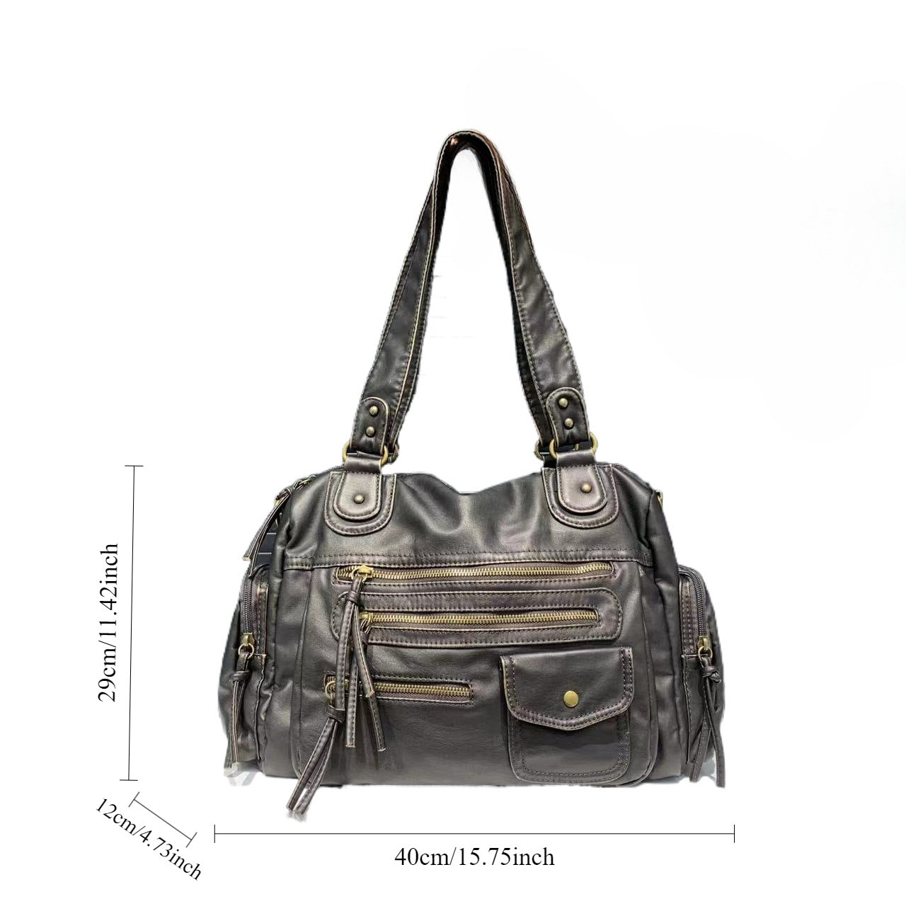 Women's retro-style motorcycle crossbody purse