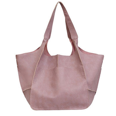 Pink tote bag on a white background