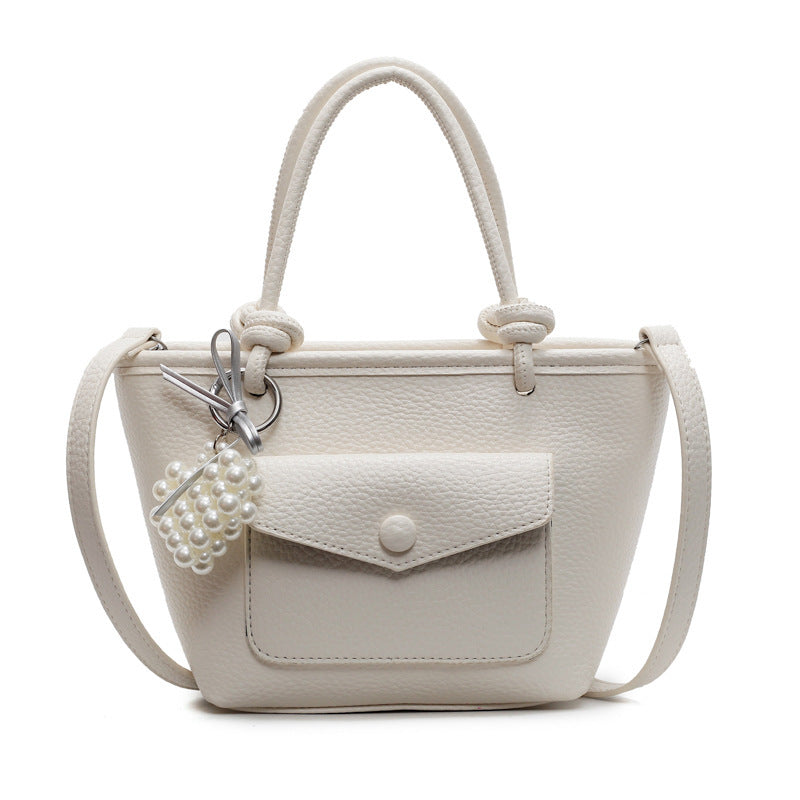 Zipper detail on trendy Korean PU leather crossbody bag