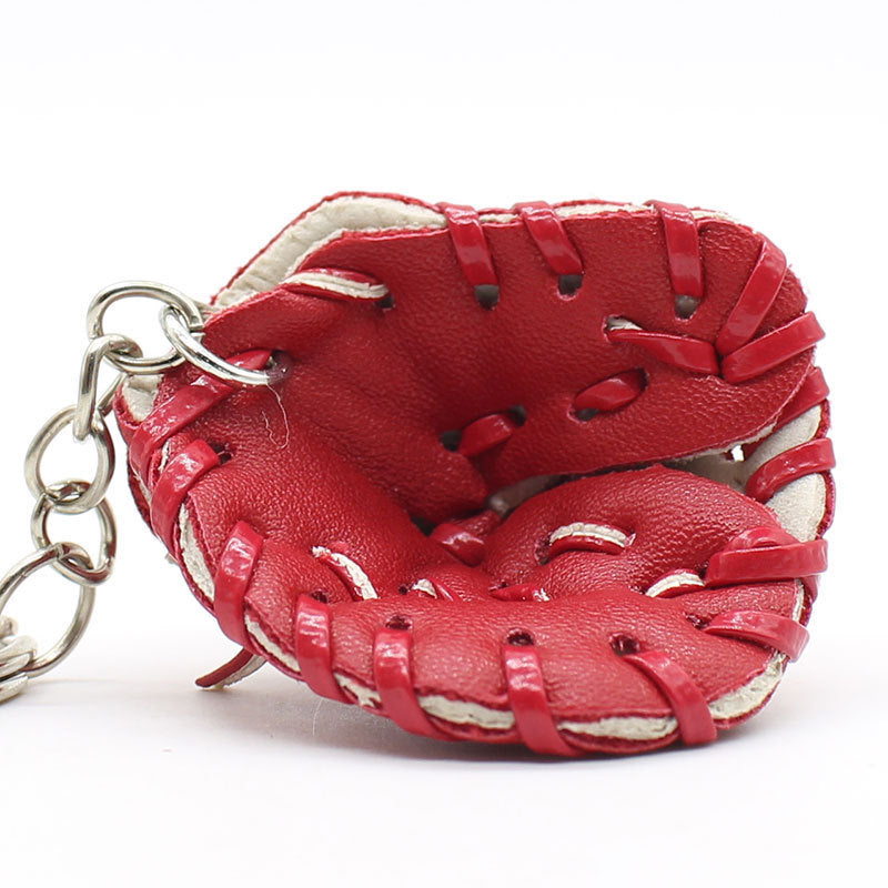 Alloy and leather glove keyring
