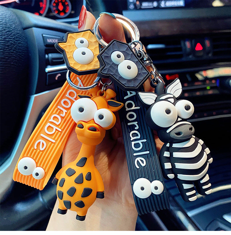 Blow-eyed zebra bag charm accessory