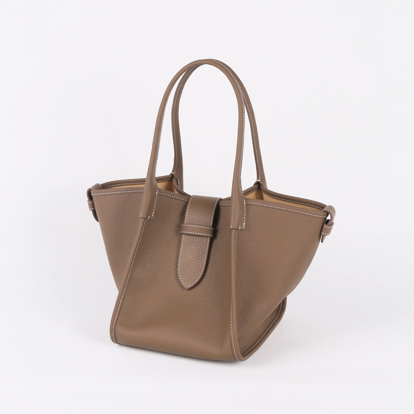 Brown handbag on a white background