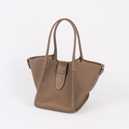 Brown handbag on a white background