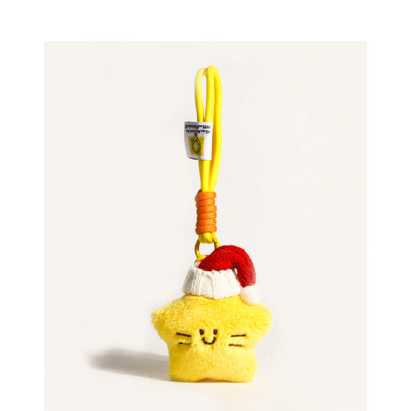 Brown khaki plush animal keychain