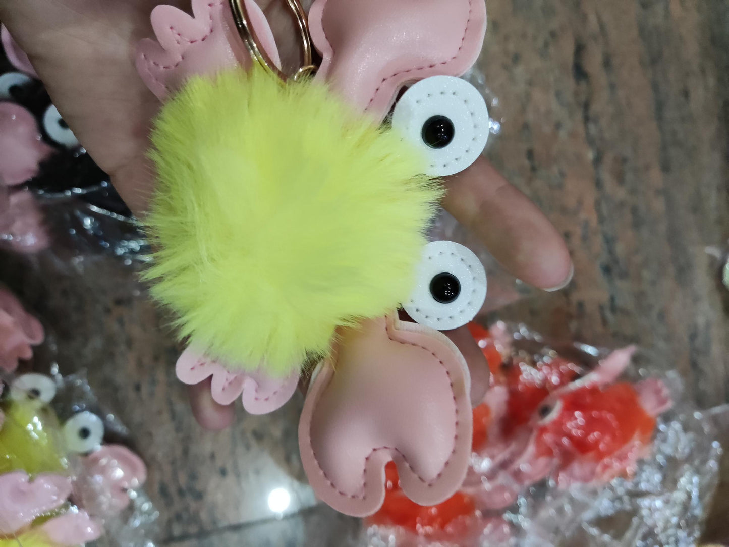 Cartoon-style crab bag charm