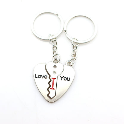 Creative silver love keychain