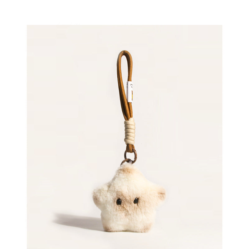 Cute plush bag charm for women