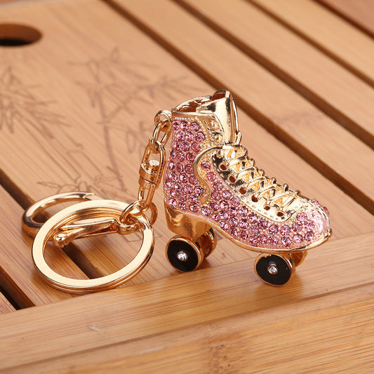 Diamond roller skate keychain for bags
