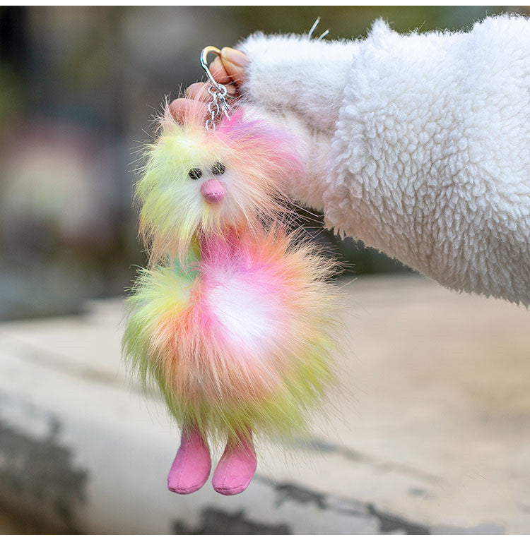 Funny ostrich keychain plush pendant