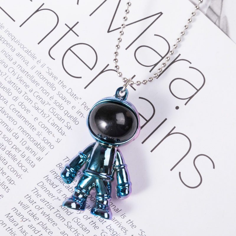 Glossy metal spaceman charm for bags