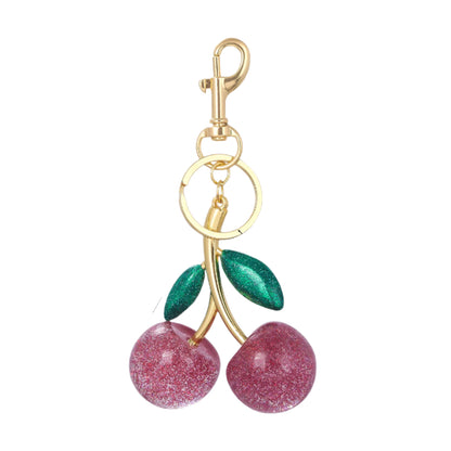 Keychain charm with cherry design