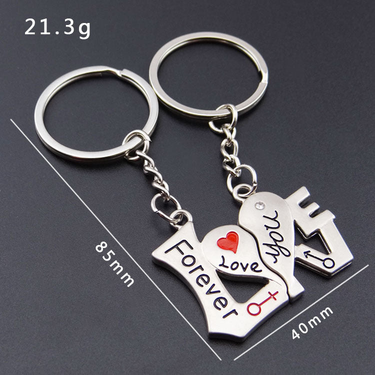 LuxeBlackBag couple keychain for lovers