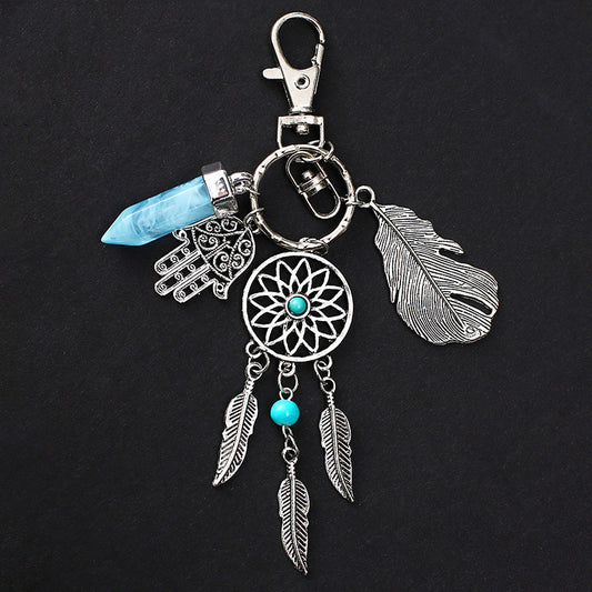 LuxeBlackBag dreamcatcher keychain metal pendant