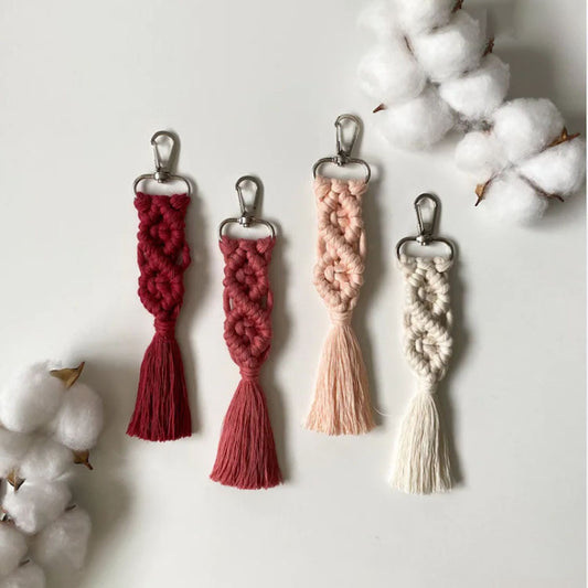 LuxeBlackBag hand-woven keychain with cotton rope