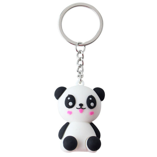 LuxeBlackBag panda baby keychain soft rubber pendant