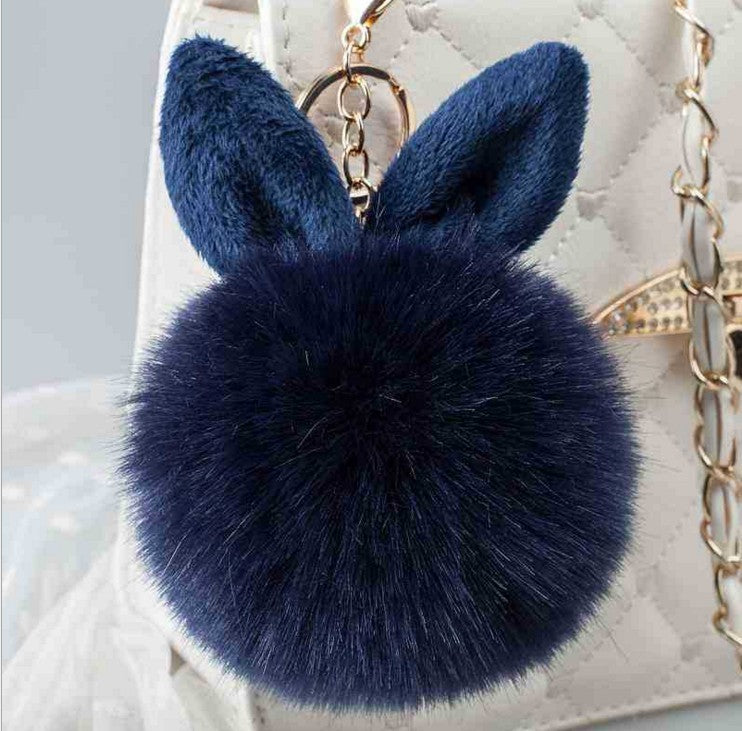 Multi-color plush fur charm for bags