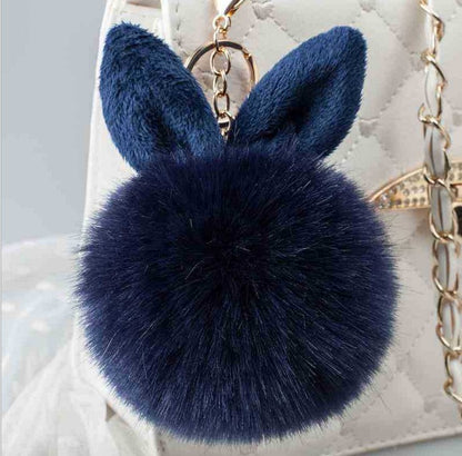 Multi-color plush fur charm for bags
