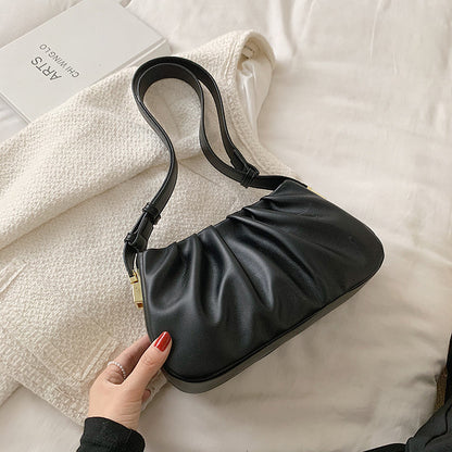 PU Leather Pleated Cloud Shoulder Bag for Women - Stylish and Durable
