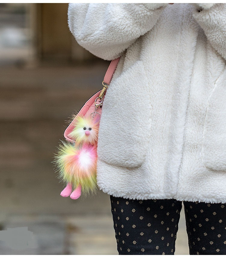 Pastel animal bag charm for women